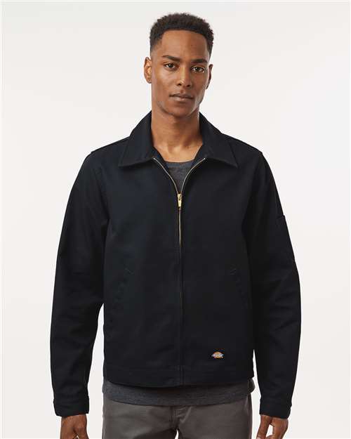 Dickies JT78 Men's Unlined Industrial Eisenhower Jacket - Black - model front