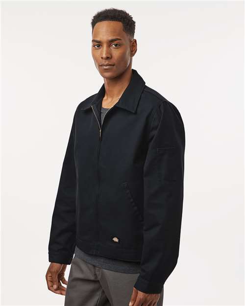 Dickies JT78 Men's Unlined Industrial Eisenhower Jacket - Black - model side