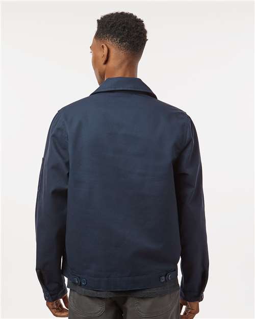 Dickies JT78 Men's Unlined Industrial Eisenhower Jacket - Dark Navy - model back