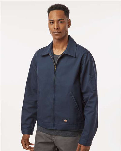 Dickies JT78 Men's Unlined Industrial Eisenhower Jacket - Dark Navy - model front