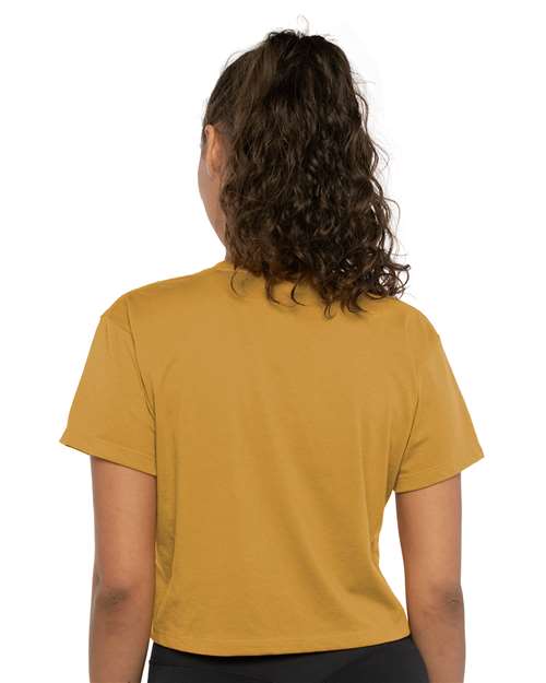 Next Level 1580 Women's Ideal Crop Top - Antique Gold - model back