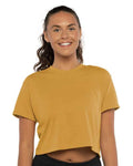 Next Level 1580 Women's Ideal Crop Top - Antique Gold - model front