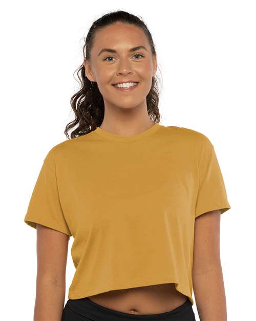 Next Level 1580 Women's Ideal Crop Top - Antique Gold - model front