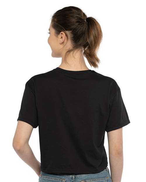 Next Level 1580 Women's Ideal Crop Top - Black - model back