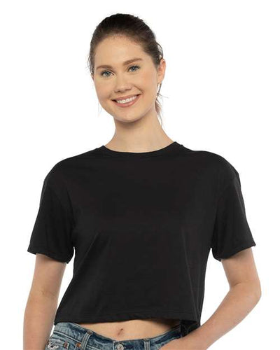 Next Level 1580 Women's Ideal Crop Top - Black - model front