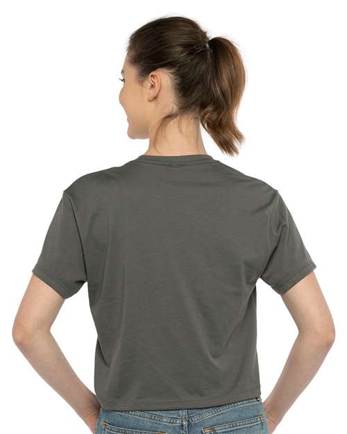 Next Level 1580 Women's Ideal Crop Top - Dark Grey - model back