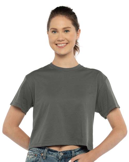 Next Level 1580 Women's Ideal Crop Top - Dark Grey - model front