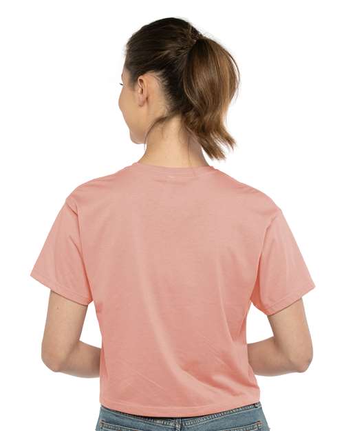 Next Level 1580 Women's Ideal Crop Top - Desert Pink - model back