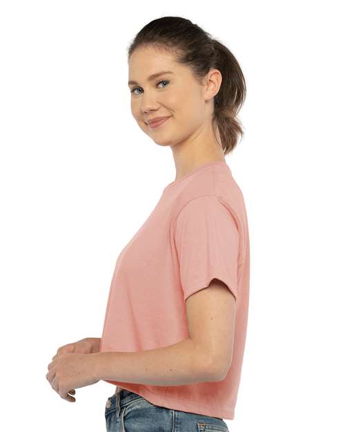 Next Level 1580 Women's Ideal Crop Top - Desert Pink - model side