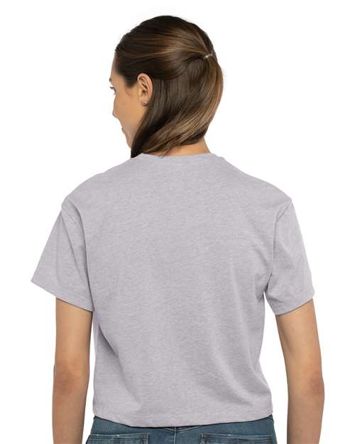 Next Level 1580 Women's Ideal Crop Top - Heather Grey - model back
