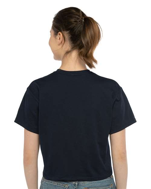 Next Level 1580 Women's Ideal Crop Top - Midnight Navy - model back