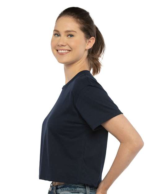 Next Level 1580 Women's Ideal Crop Top - Midnight Navy - model side
