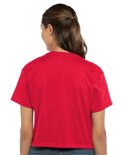 Next Level 1580 Women's Ideal Crop Top - Red - model back