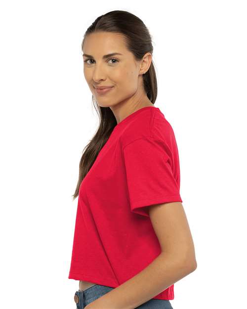 Next Level 1580 Women's Ideal Crop Top - Red - model side