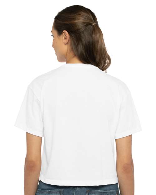 Next Level 1580 Women's Ideal Crop Top - White - model back
