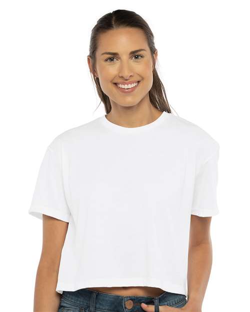 Next Level 1580 Women's Ideal Crop Top - White - model front