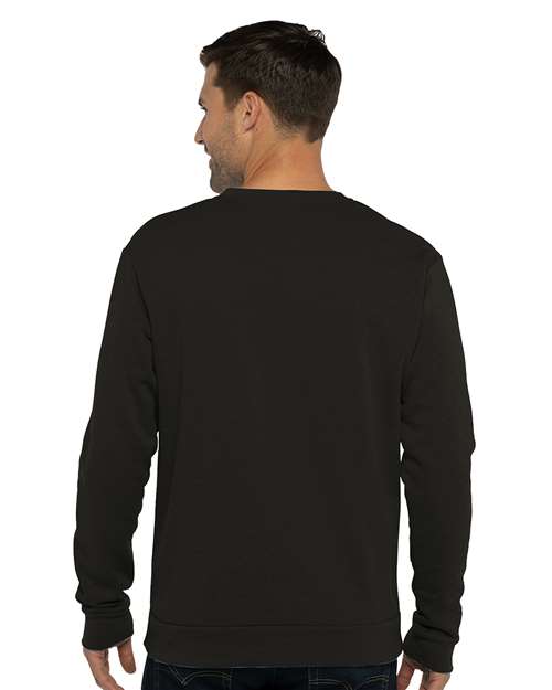 Next Level 9002 Unisex Malibu Crewneck Sweatshirt - Heather Black - model back