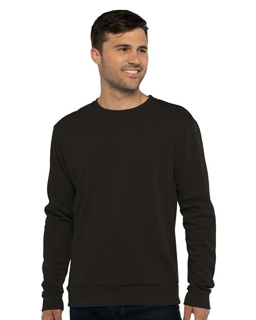 Next Level 9002 Unisex Malibu Crewneck Sweatshirt - Heather Black - model front