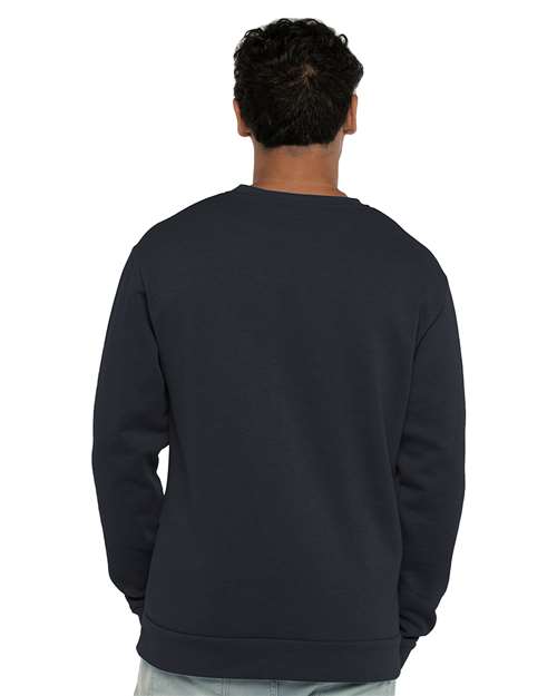 Next Level 9002 Unisex Malibu Crewneck Sweatshirt - Heather Midnight Navy - model back