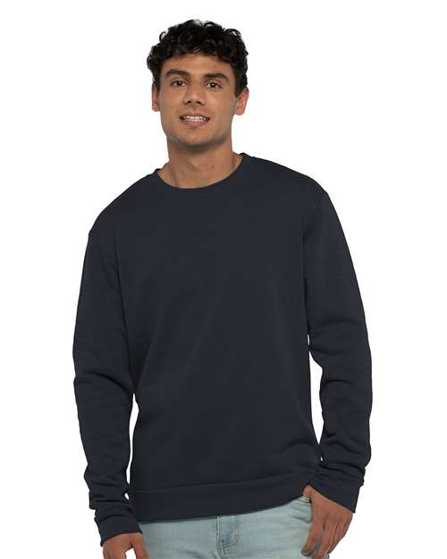 Next Level 9002 Unisex Malibu Crewneck Sweatshirt - Heather Midnight Navy - model front
