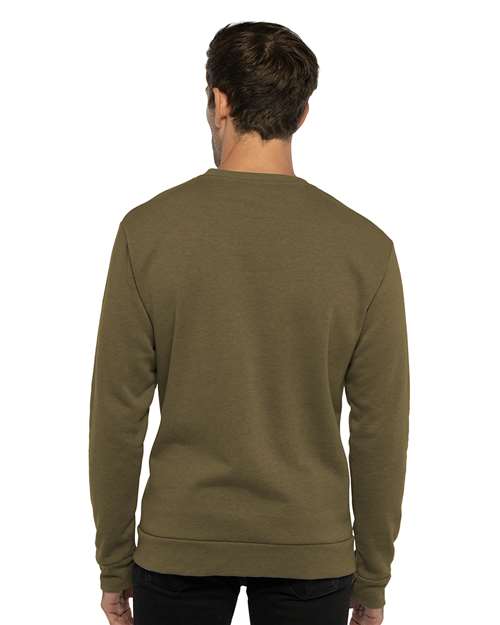 Next Level 9002 Unisex Malibu Crewneck Sweatshirt - Heather Military Green - model back