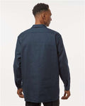 Dickies L535 Men's Industrial Long Sleeve Work Shirt - Dark Navy - model back
