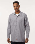 Dickies L535 Men's Industrial Long Sleeve Work Shirt - Graphite Grey - model front