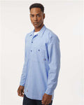 Dickies L535 Men's Industrial Long Sleeve Work Shirt - Light Blue - model side