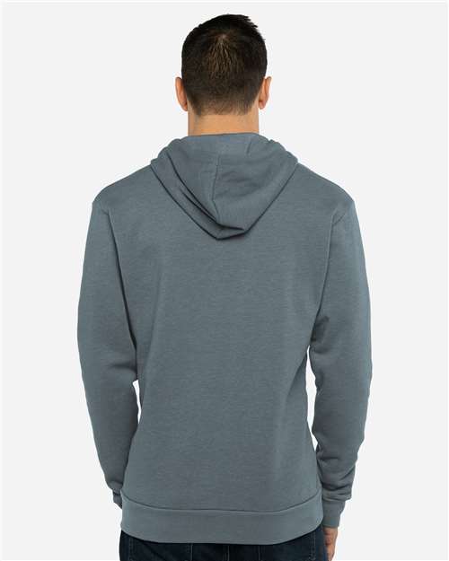 Next Level 9302 Unisex Malibu Hoodie Sweatshirt - Heather Slate Blue - model back