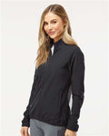 Adidas A268 Women's Wind Resistant Full-Zip Jacket - Black/ Black - model side
