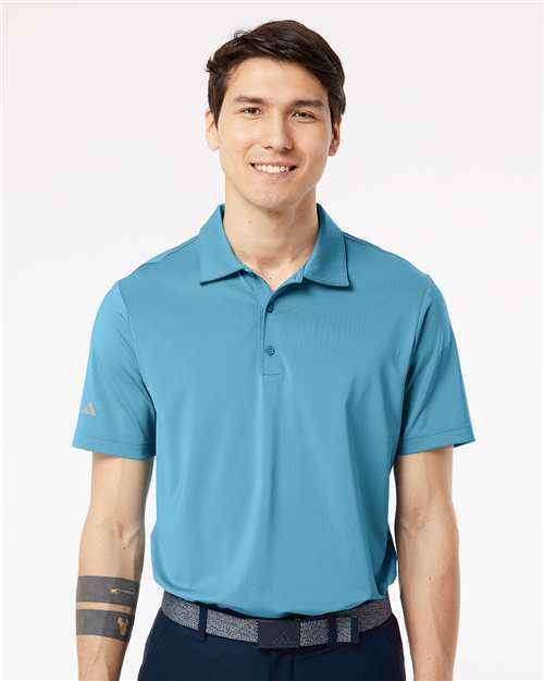 Adidas A514 Men's Ultimate365 Solid Polo - Hazy Blue - model front