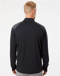 Adidas A520 Men's Ultimate365 Lightweight Shoulder Stripe Quarter-Zip Pullover - Black - model back