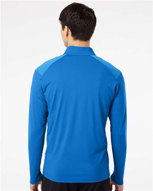 Adidas A520 Men's Ultimate365 Lightweight Shoulder Stripe Quarter-Zip Pullover - Glory Blue - model back
