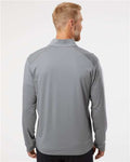 Adidas A520 Men's Ultimate365 Lightweight Shoulder Stripe Quarter-Zip Pullover - Grey Three - model back