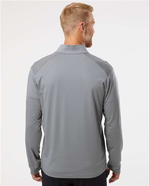 Adidas A520 Men's Ultimate365 Lightweight Shoulder Stripe Quarter-Zip Pullover - Grey Three - model back