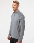 Adidas A520 Men's Ultimate365 Lightweight Shoulder Stripe Quarter-Zip Pullover - Grey Three - model side