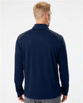 Adidas A520 Men's Ultimate365 Lightweight Shoulder Stripe Quarter-Zip Pullover - Team Navy Blue - model back