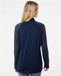 Adidas A521 Women's Ultimate365 Lightweight Raglan Quarter-Zip Pullover - Team Navy Blue - model back