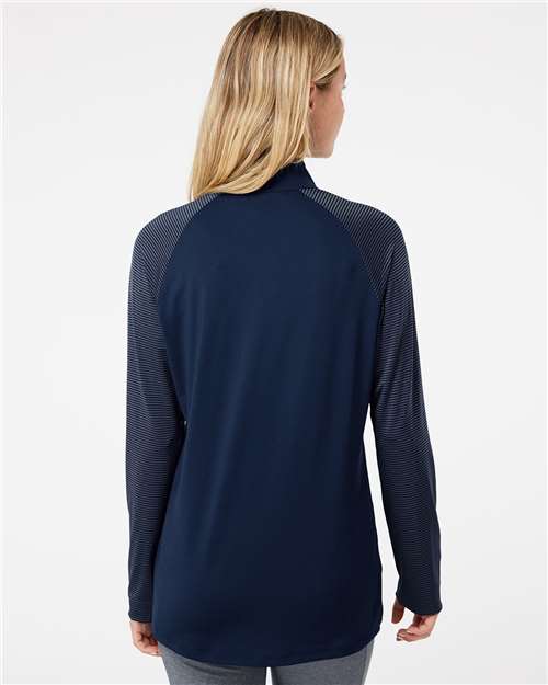 Adidas A521 Women's Ultimate365 Lightweight Raglan Quarter-Zip Pullover - Team Navy Blue - model back