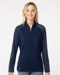 Adidas A521 Women's Ultimate365 Lightweight Raglan Quarter-Zip Pullover - Team Navy Blue - model front