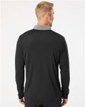 Adidas A522 Men's Ultimate365 Heather Block Print Quarter-Zip Pullover - Black Melange/ Black/ Grey Three - model back