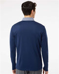Adidas A522 Men's Ultimate365 Heather Block Print Quarter-Zip Pullover - Collegiate Navy Melange/ Navy/ Grey Three - model back