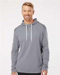Adidas A530 Men's Textured Mixed Media Midweight Hooded Sweatshirt - Grey Three - model front