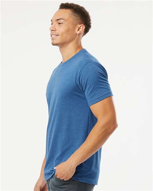 Next Level 6210 CVC T-Shirt - Heather Cool Blue - model side
