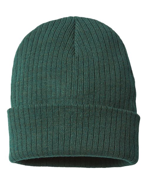 Atlantis Headwear RIO Sustainable Rib Cuffed Beanie - Bottle Green - back