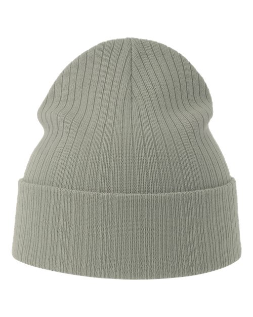 Atlantis Headwear RIO Sustainable Rib Cuffed Beanie - Light Grey - front