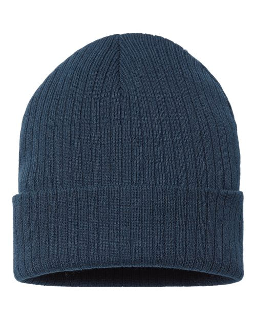 Atlantis Headwear RIO Sustainable Rib Cuffed Beanie - Navy - back