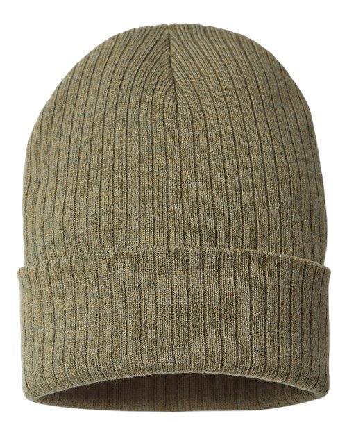 Atlantis Headwear RIO Sustainable Rib Cuffed Beanie - Olive - back