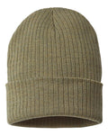 Atlantis Headwear RIO Sustainable Rib Cuffed Beanie - Olive - front