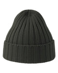 Atlantis Headwear SHORE Sustainable Cable Knit Cuffed Beanie - Dark Grey - front